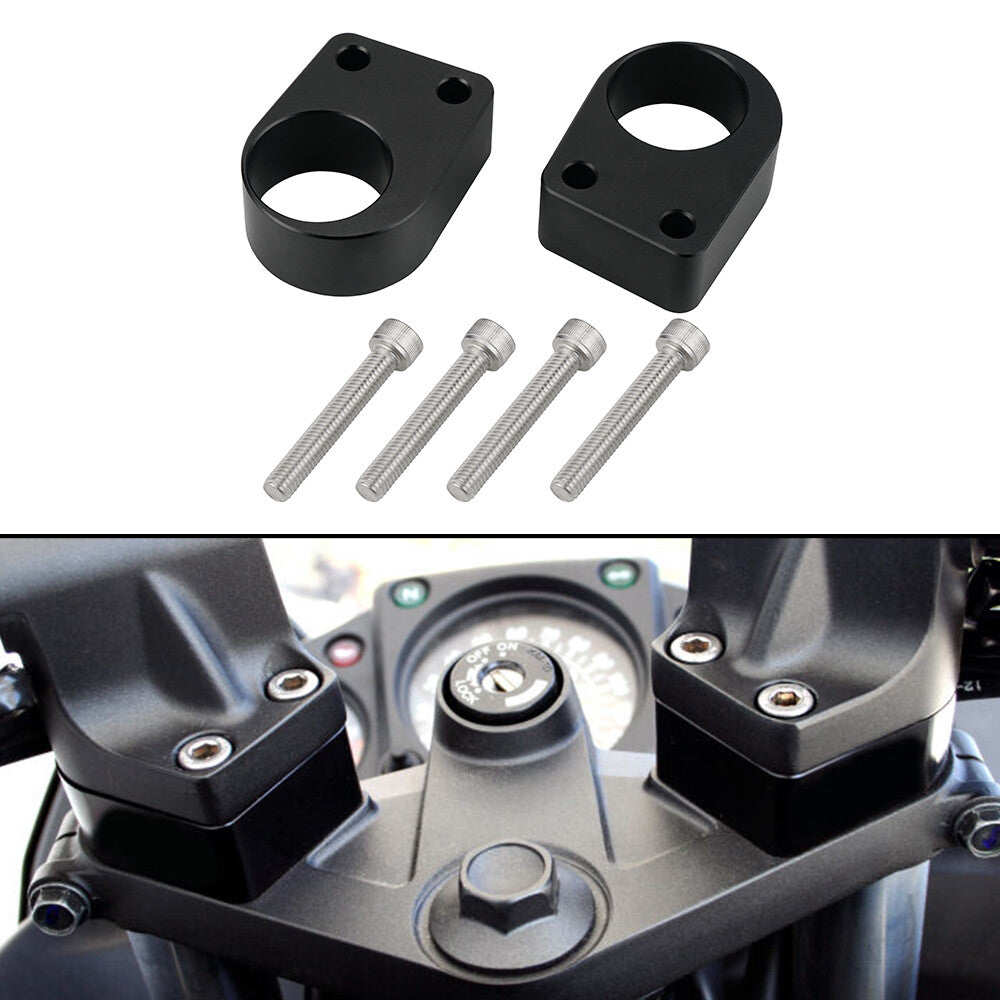 for Kawasaki EX250 250R 300 300R 08-19 2x Handlebar Riser Clamp Spacer Kit
