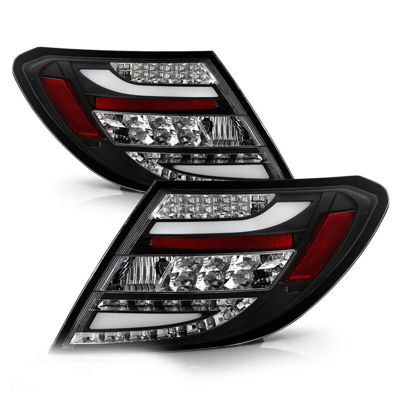 for Mercedes W204 C-Class 2011-14 Led Perform Tail Lights Lamp Left+Right Black