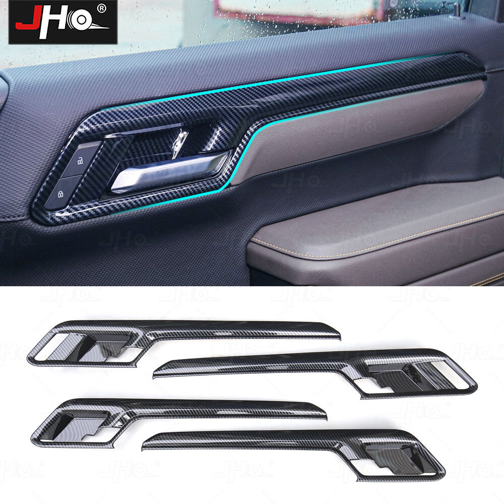 Carbon Fiber Inner Door Handles Panel Trim Cover For Silverado/ for GMC for Sierra 2022+