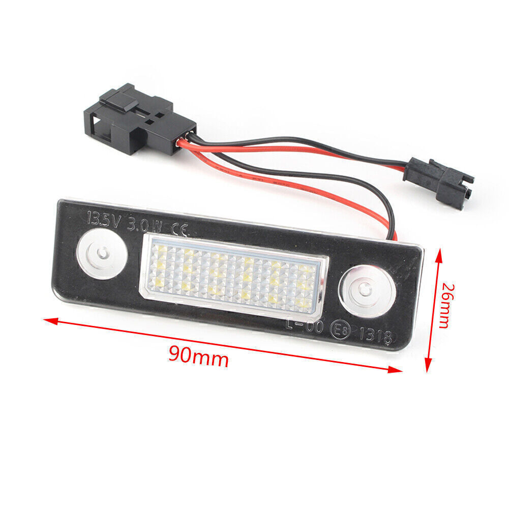2x White LED Car Rear License Plate Light Lamp Fit for Skoda Octavia 1Z 04-13