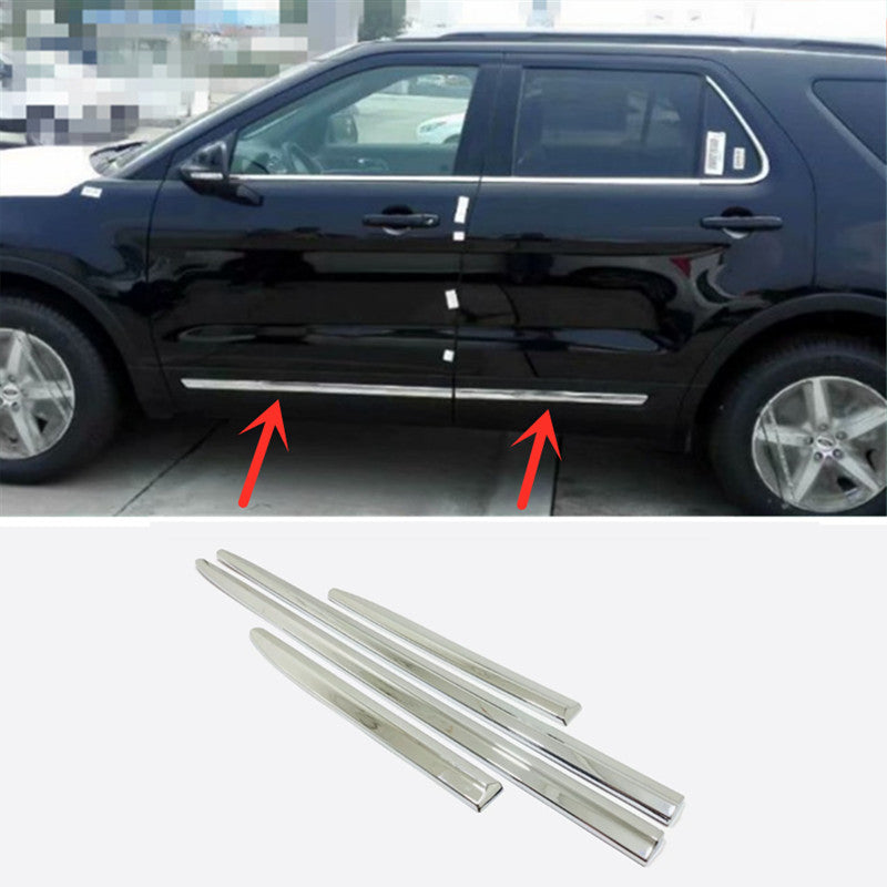 4-piece ABS exterior door body side molding chrome trim for Ford Explorer 2020-2024
