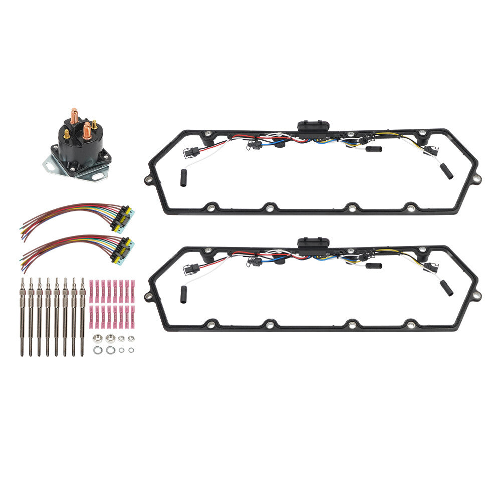 Valve Cover Gaskets 8 Glow Plugs RelayHarness for Ford F250 F350 E250 Diesel