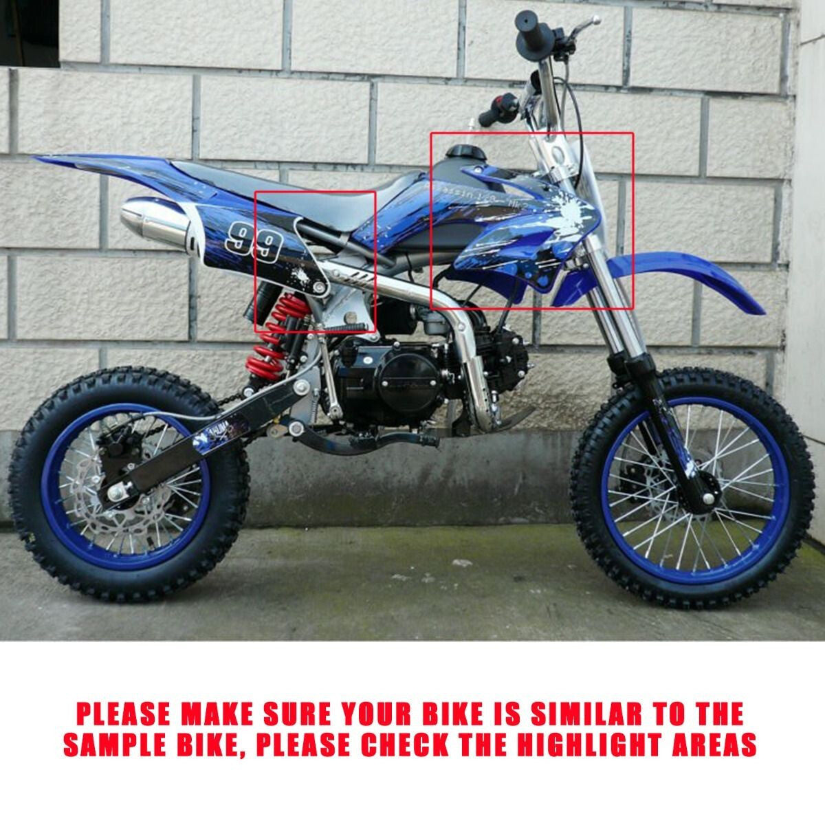Plastic mudguard graphic sticker kit for Apollo Orion Pit Dirt bikes 110cc and 125cc