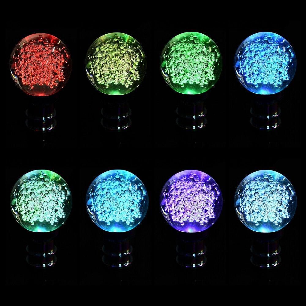 Multicolor Blue Ball Shift Knob Universal Car Bubble LED Light Gearsticks Knob