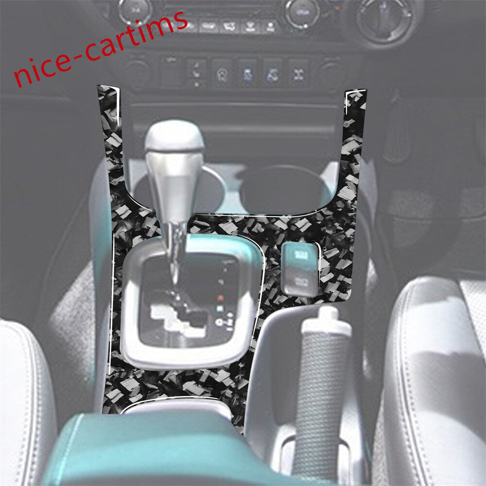 For T@yota Hilux Revo 2015-2021 RHD Console Gear Shift Panel Cover Forged Carbon
