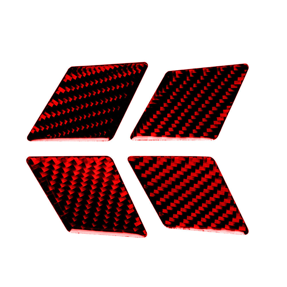 for Audi for A4 2017-2019 Red Carbon Fiber Inner Door Decorative Cover Trim Sticker
