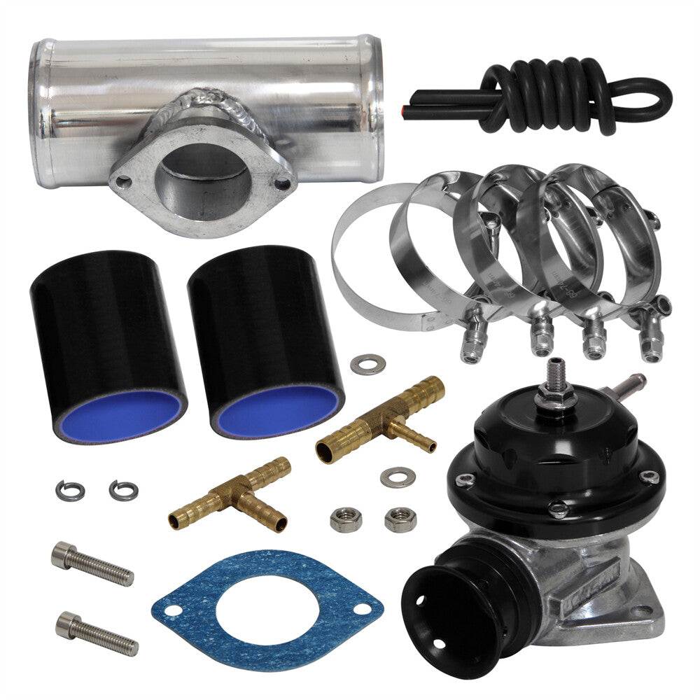 30PSI Blow Off Valve BOV +Type RS 2.5 Flange Pipe Adapter Silicone hose kit BK