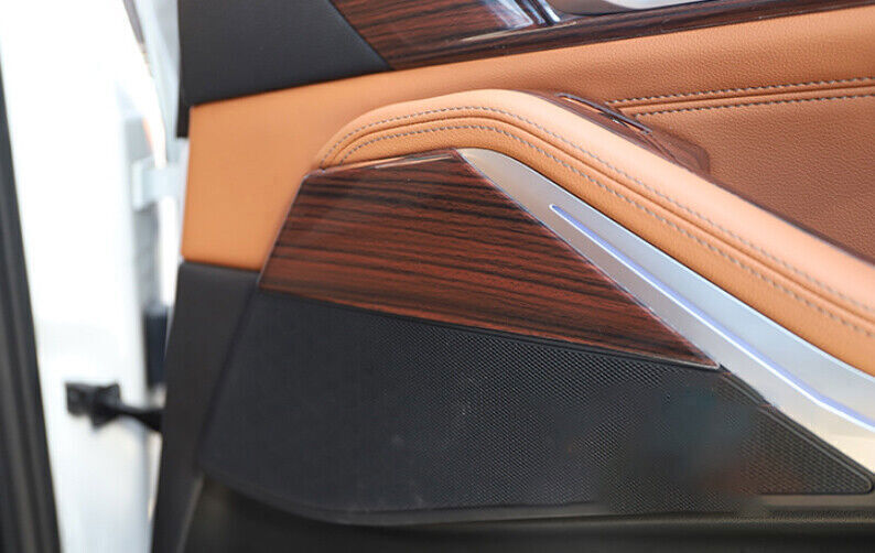 for BMW X5 G05 2019-23 Brown Wood Grain Interior Door Panel Cover Trim Strip 4P