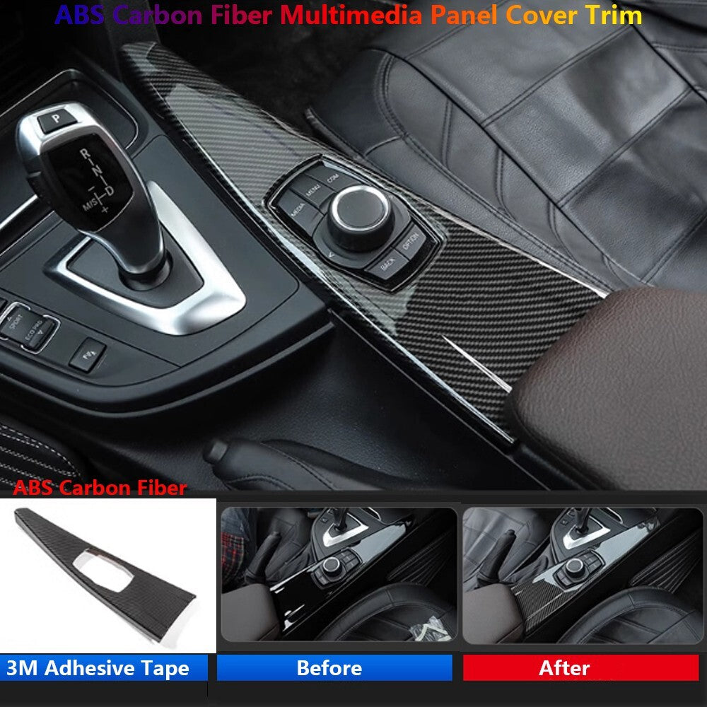 Carbon Fiber for BMW 3 4 Series F30 F32 F33 F34 Car Multimedia Panel Cover Trim
