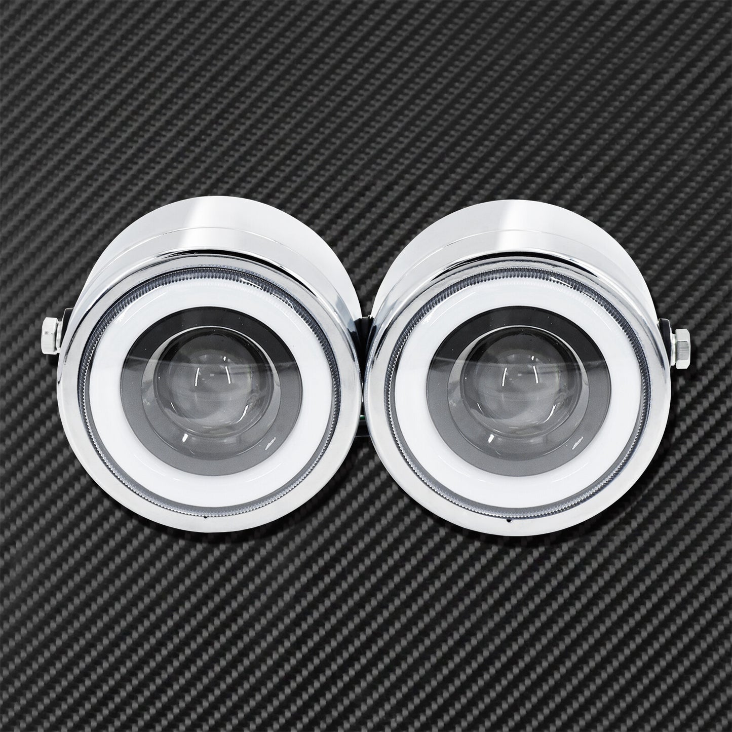 Universal Twin Headlight Double Dual Lamp Chrome Fit for Harley XL883 Bobber