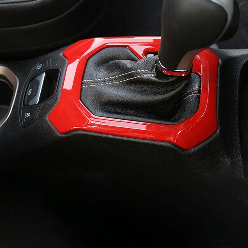 Fit for Jeep Renegade 2015-2020 Bright Red Middle Console Gear Shift Frame Trim