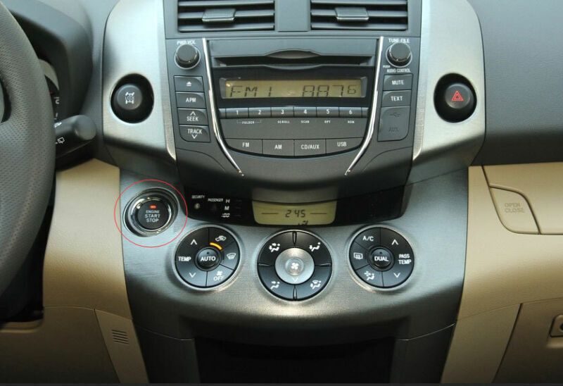 Console AC Button Control Cover Trim for Toyota RAV4 2009-2013 Carbon Fiber ABS