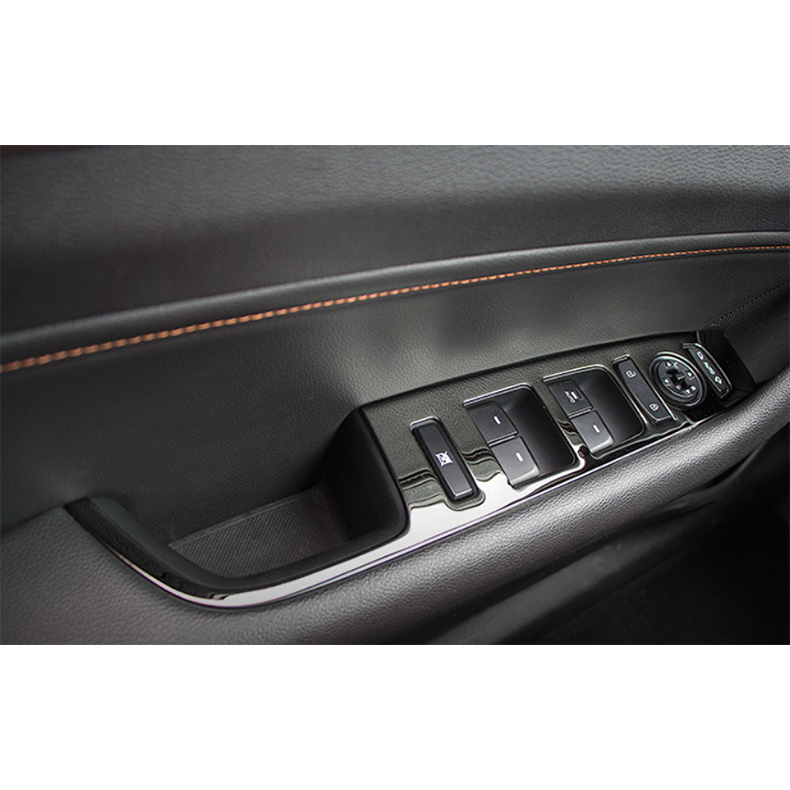 4x for Hyundai Sonata 2015-2019 Black Steel window lift panel switch cover trim