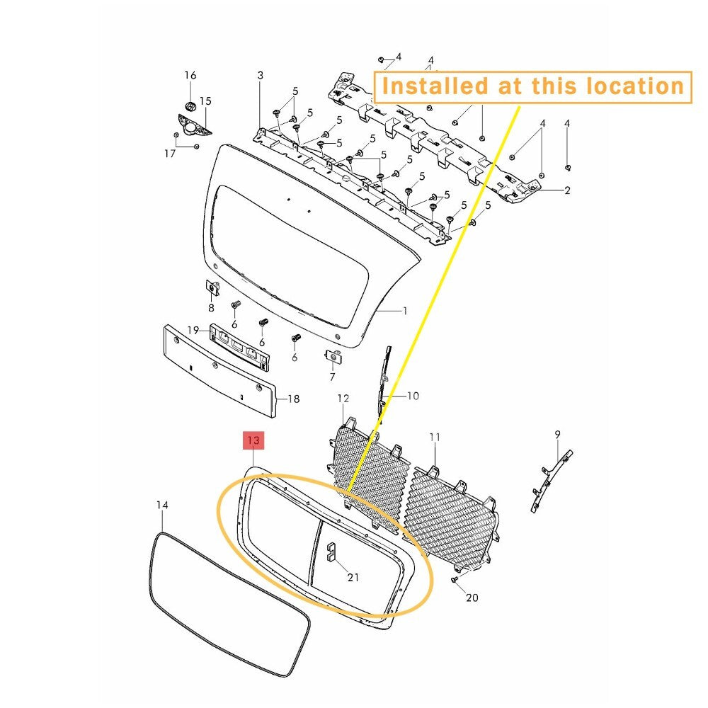 Equipment Manufacturer ( ) for Bentley Radiator Grille Baffle: 3W3853667A