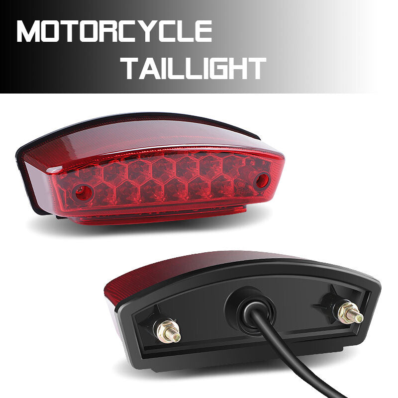 Motorcycle LED License Plate Running Lamp Rear Tail Brake Stop Light Universal