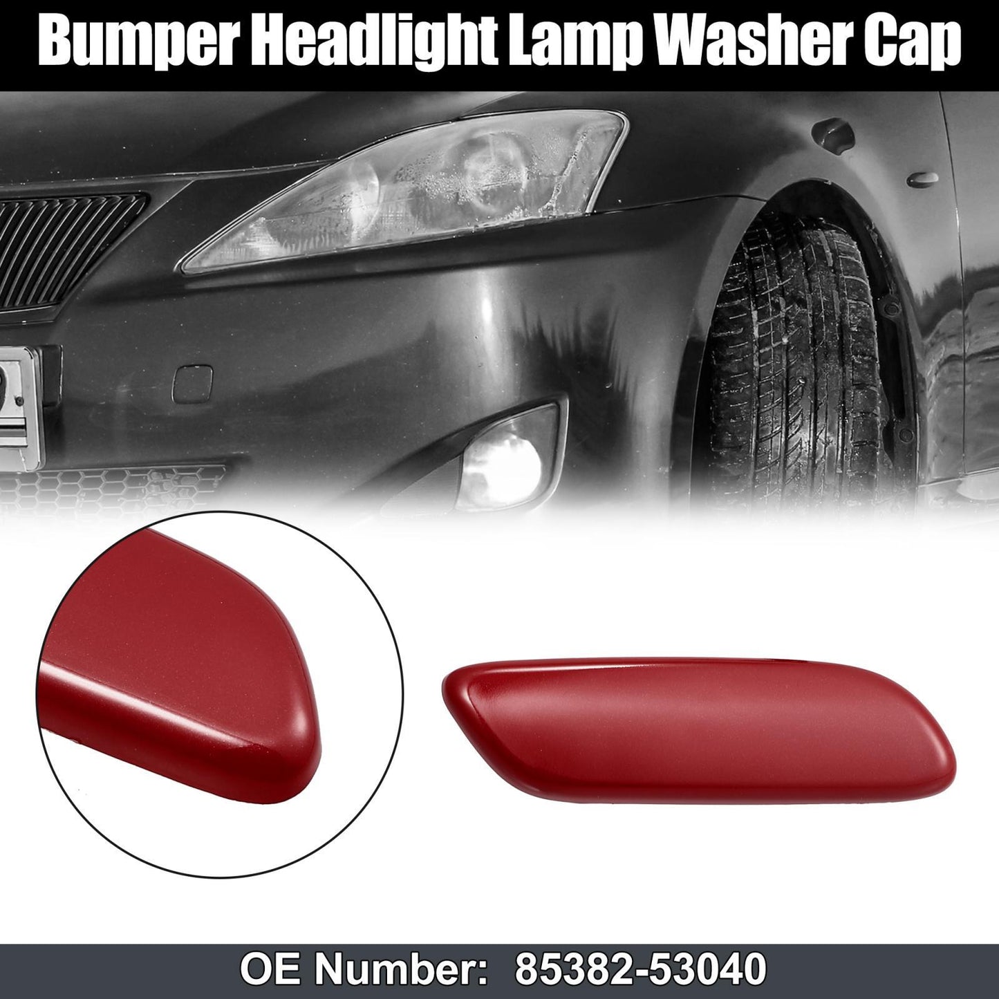 Right headlight washing machine nozzle cover for LEXUS IS250 IS300 06-08 85381-53080 Red