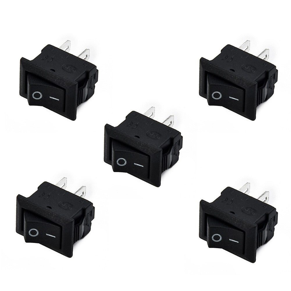 10-Piece Professional SPST On/Off Switch for Mini Black 2-Pin Rocker Switch DC 12V 16A Tool Kit