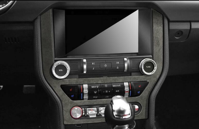 for Ford for Mustang 2015-2022 Gray Suede Central Console Navigation Frame Trim 1PCS