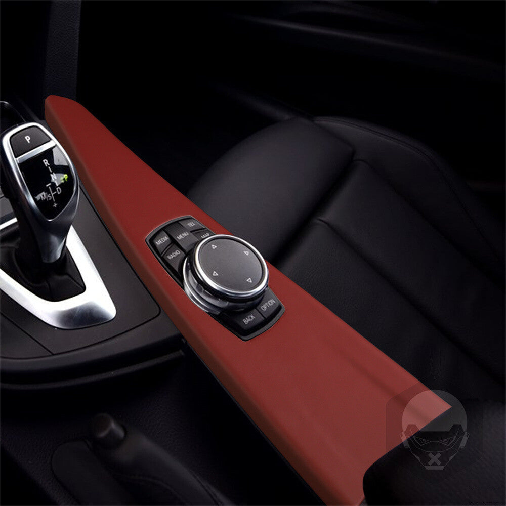 PU Leather Red Car Multimedia Panel Cover for BMW 3 4 Series 3GT F30 F34 2013-19