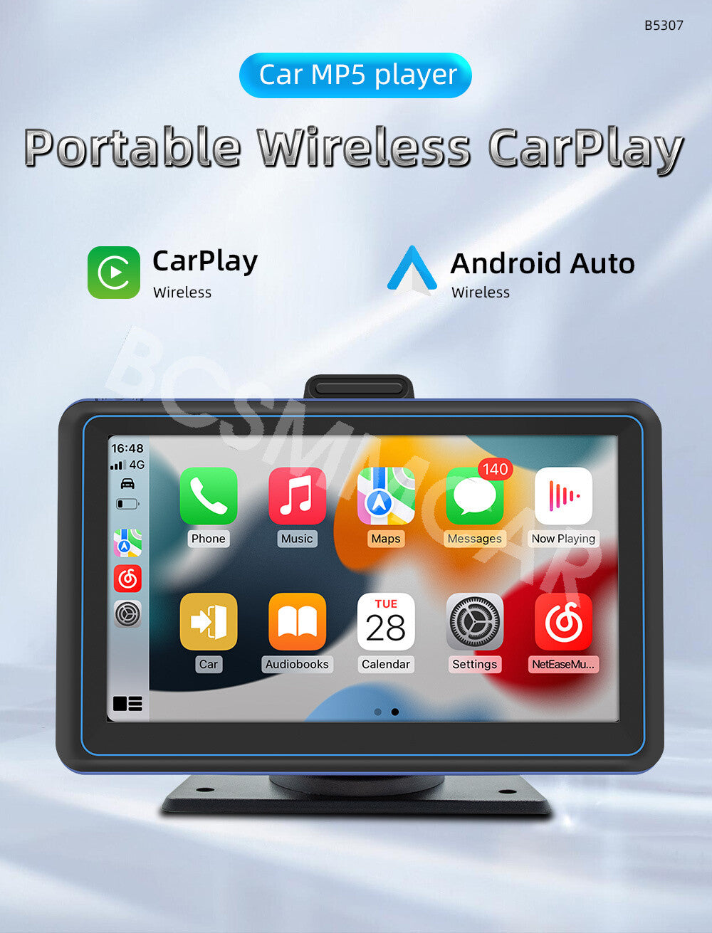Touch Screen Head Unit For Apple CarPaly Stereo Radio Multimedia Player Portable
