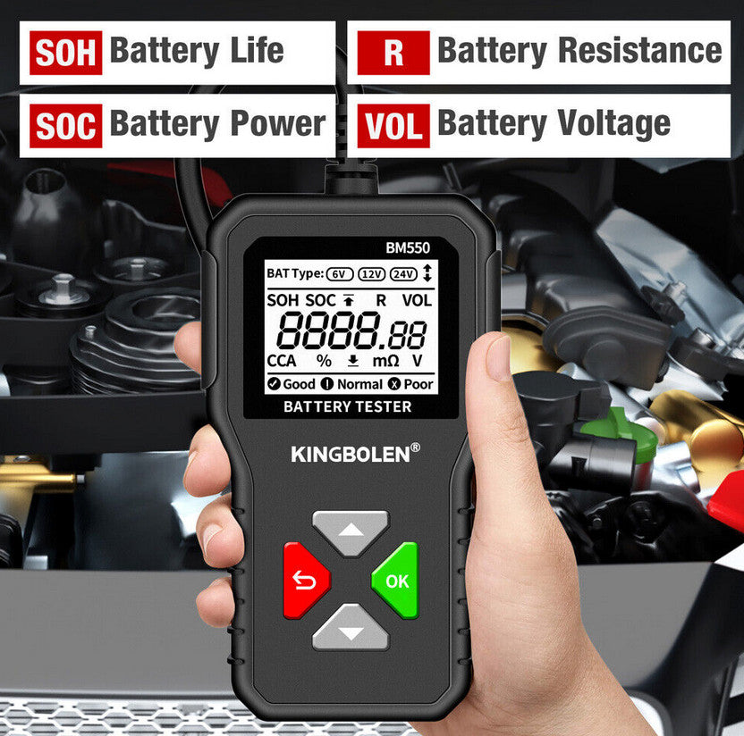12V/24V Automotive Battery Tester Diagnostic Tool Scanner Analyzer 2000CCA for ford