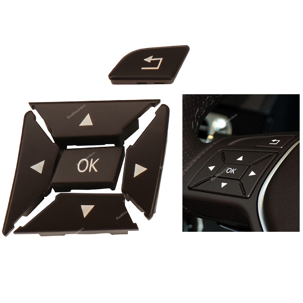 For C Class Brown Left Steering Wheel Control Menu Switch Button Cover