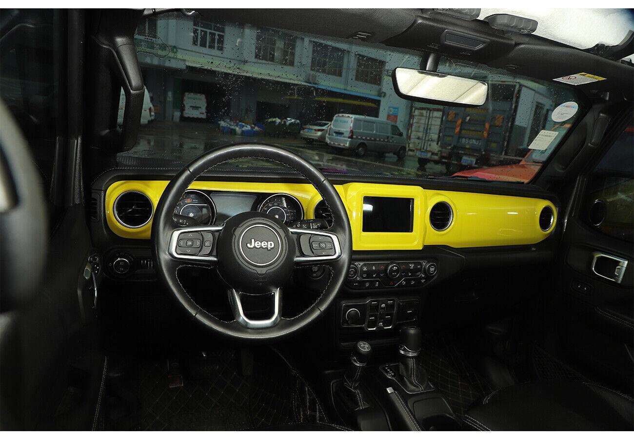 for Jeep for Wrangler JL JT 18-23 Yellow Central Control Instrument GPS Panel Cover