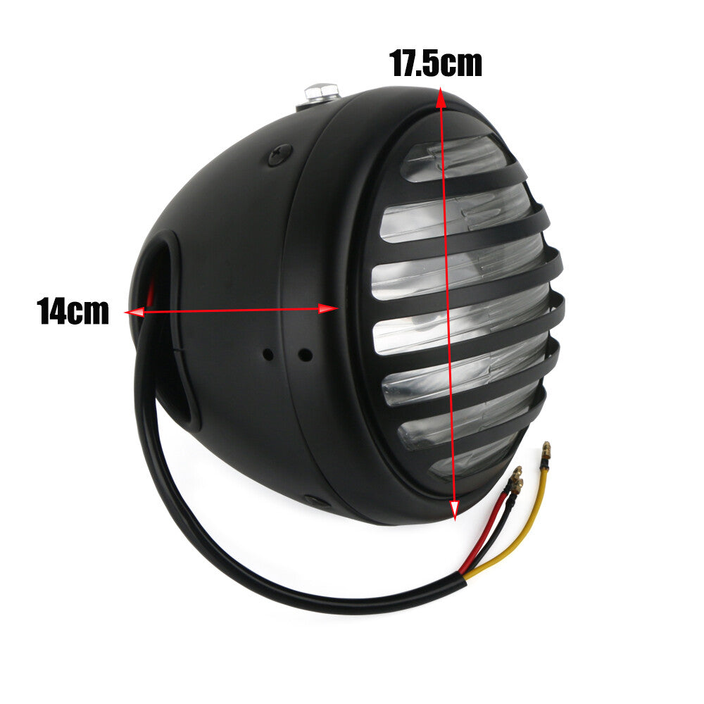 Black metal 7-inch motorcycle headlight grill for Harley Chopper Bobber for Honda