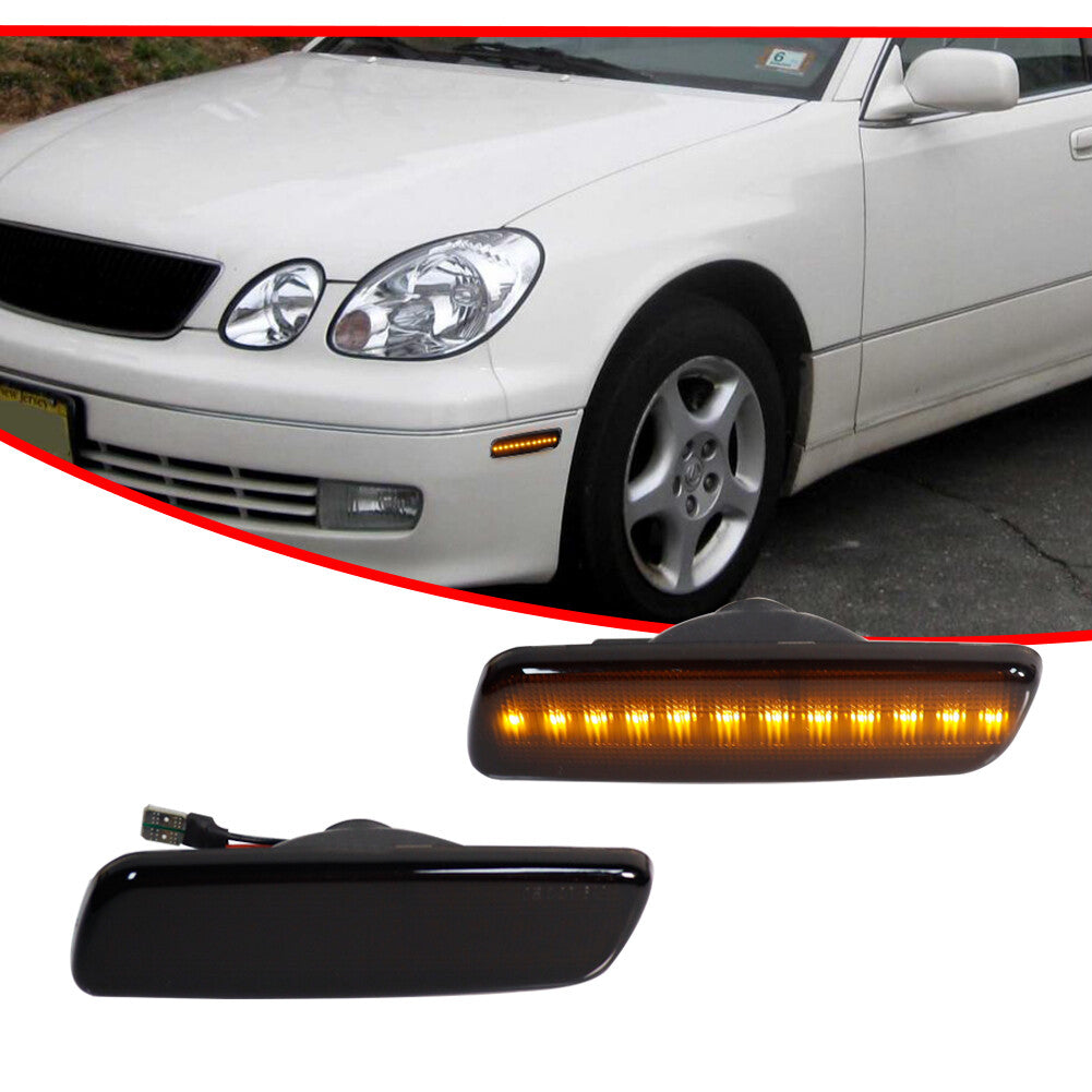 Dark Smoke Front Amber SMD LED Side Marker Light Package for Toyota for Lexus for Scion