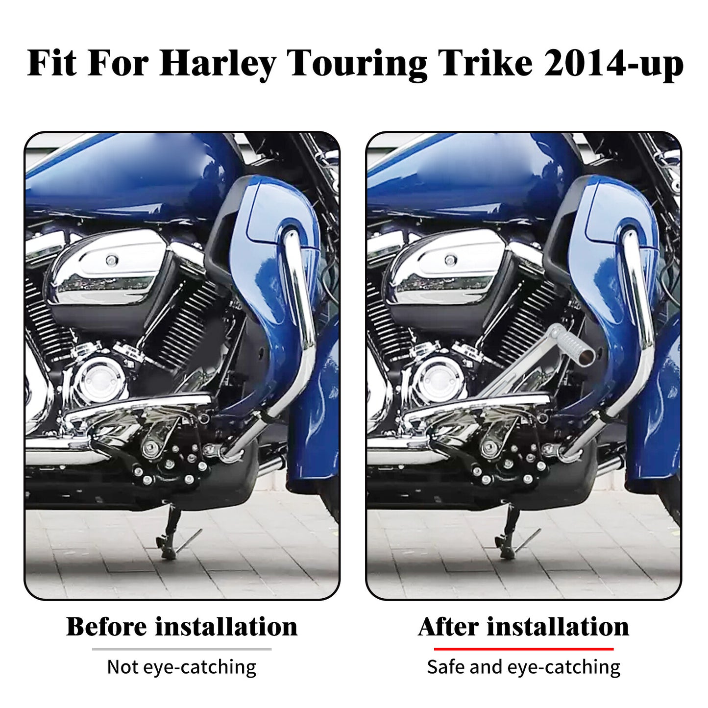 Chrome Brake Arm Lever Kit Fit for Harley Electra Street Road King Glide 14-2023