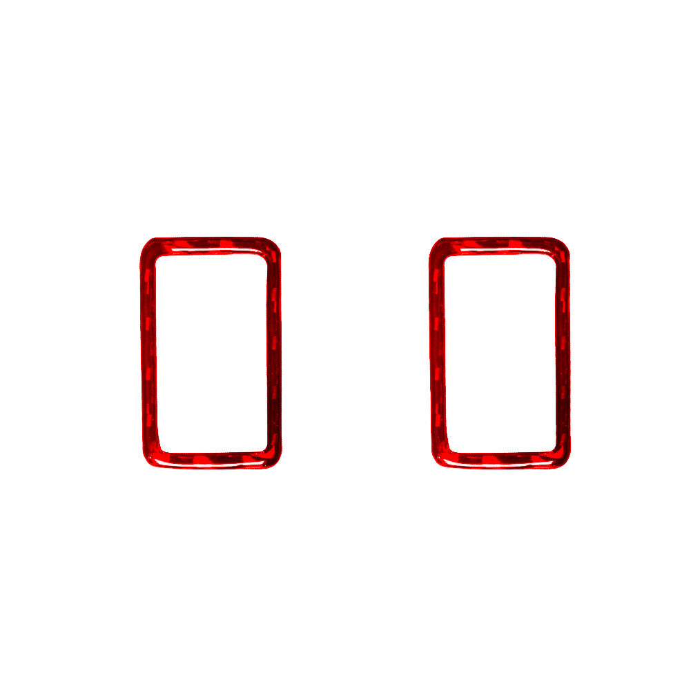2x Red Carbon Fiber Rear Window Control Trim for BMW M5 E39 1998-2003