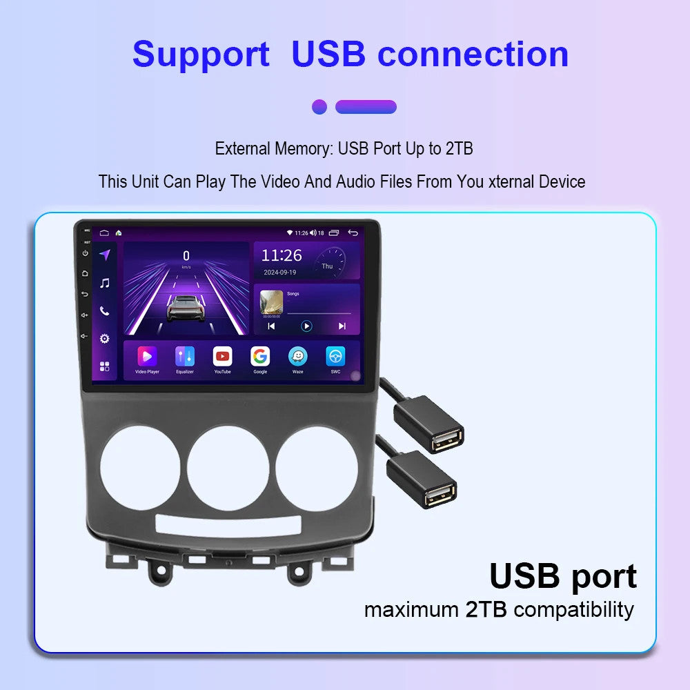 for MAZDA 5 2005-2010 Auto CarPlay Car Radio Screen GPS Multimedia Video Player