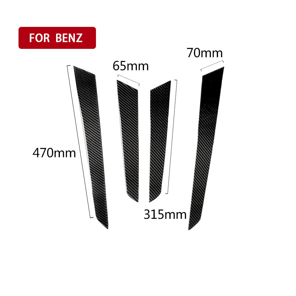 4Pcs Carbon Fiber Door Panel Cover Trim for Mercedes-Benz C Class W204 2007-2013