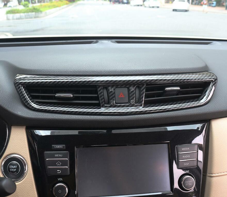Carbon fiber dashboard console vent cover trim for Nissan Rogue Sport 2017 - 2020