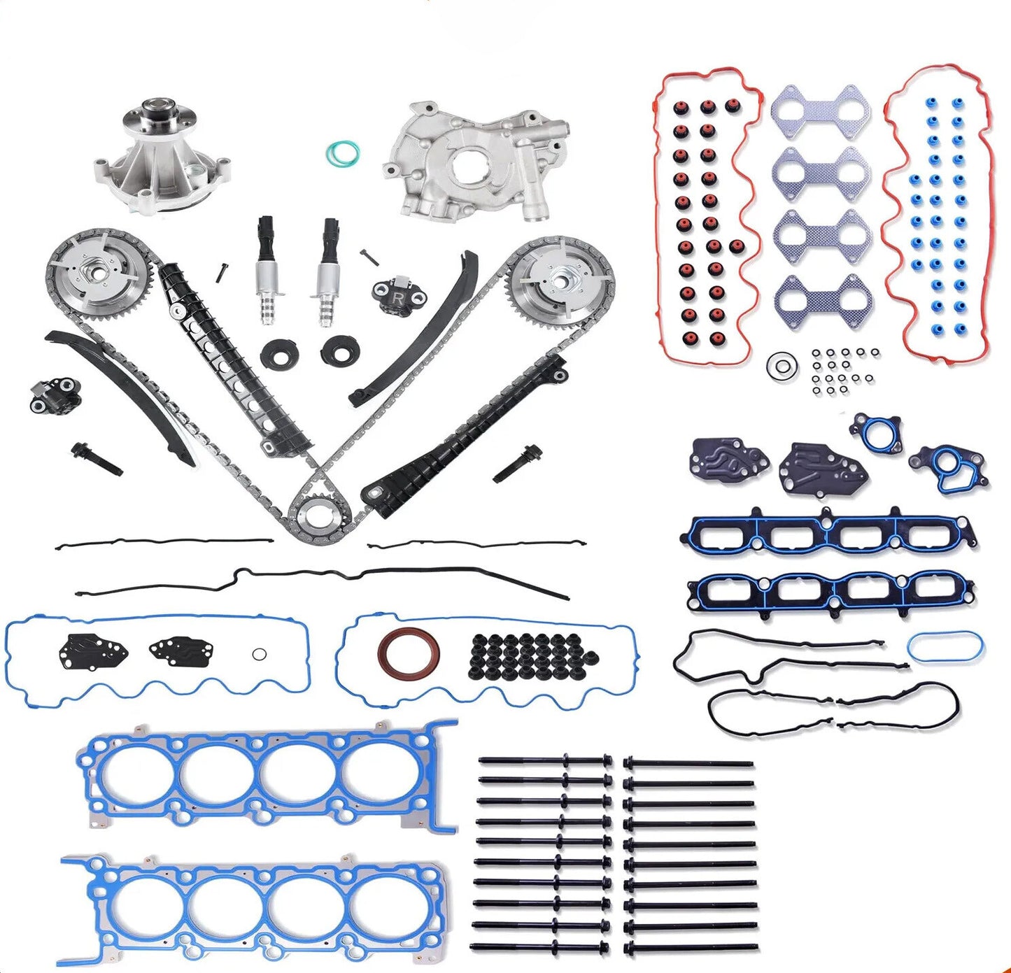 Timing Chain Oil Pump Head Gasket Bolts Set For 2005-2006 for Ford Expedition 5.4L