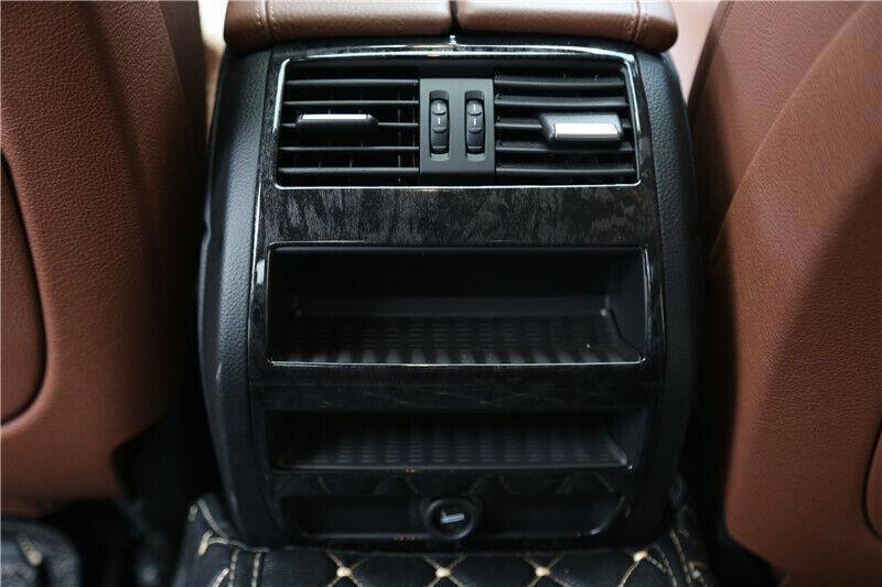 for BMW 5 Series 2011-16 Black Wood Grain Rear Row Air Outlet Vent Frame Trim 1P