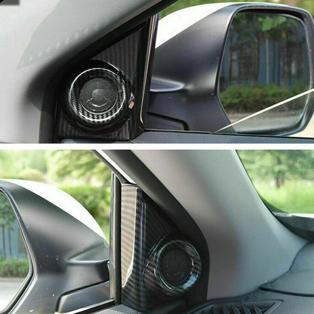 2X ABS Carbon Fiber Front Indoor Speaker Cover Trim for Honda CR-V CRV 2017-2022