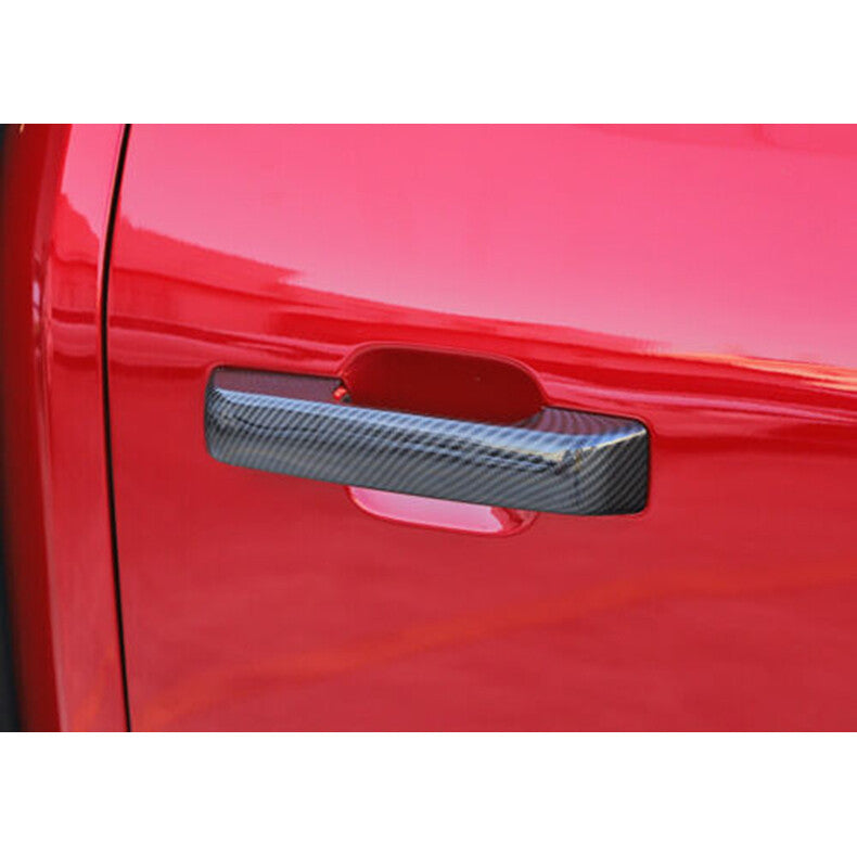 for Ford F-150 F150 2021-2023 Carbon Fiber Side Door Handle Molding Cover Trim
