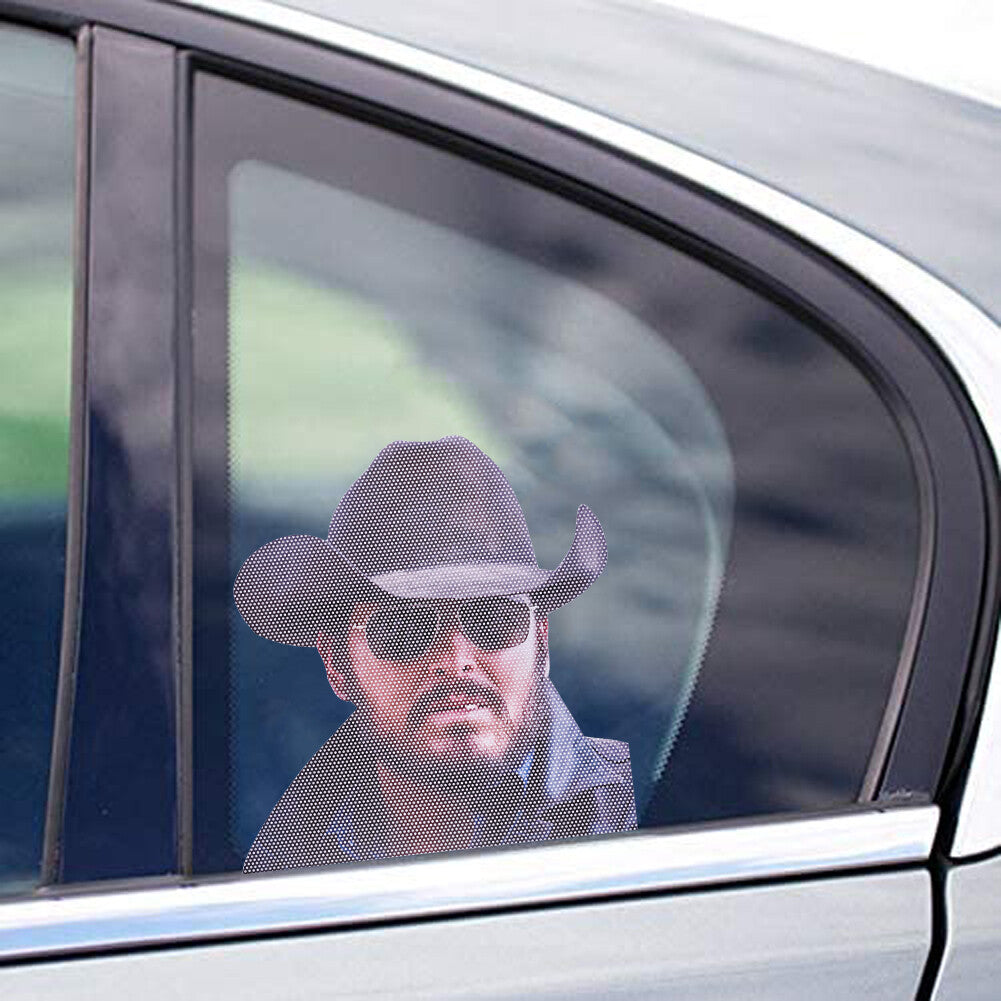 2X Cowboy- for Man Stickers Send Rip Car Window Cling Funny Car Sticker Window Decal