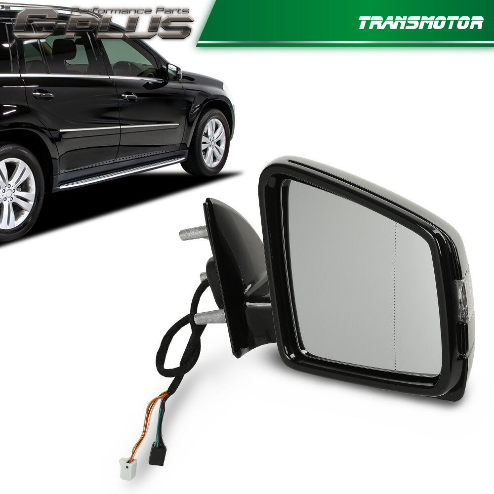 The black right-side passenger mirror is suitable for Mercedes-Benz ML350 GL450 2010 - 2012.