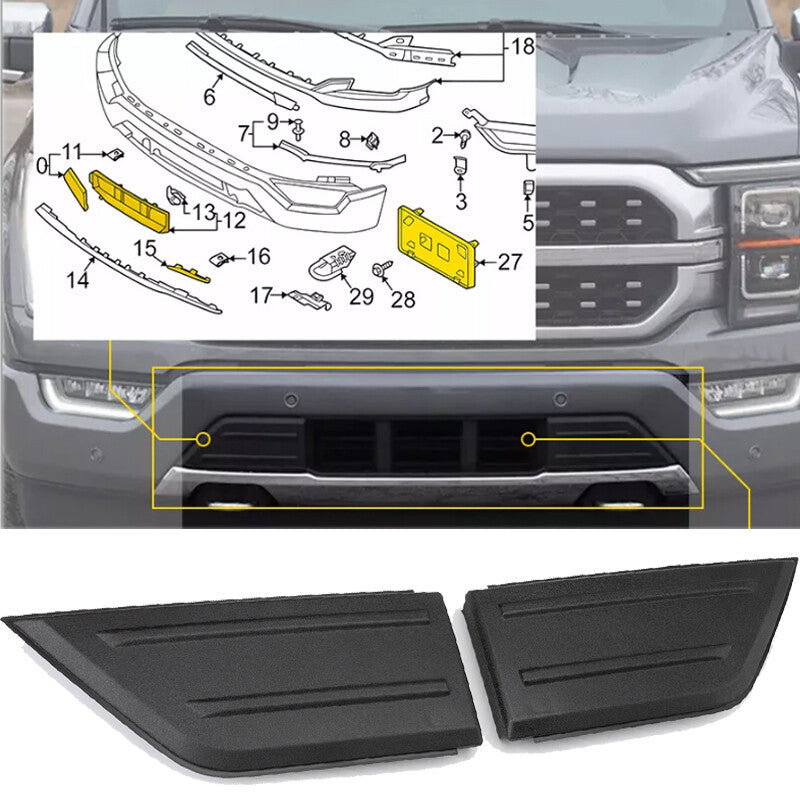 2x Front Bumper Corner Cover Trim For 2021 for Ford F150 F-150 Black Left+Right New