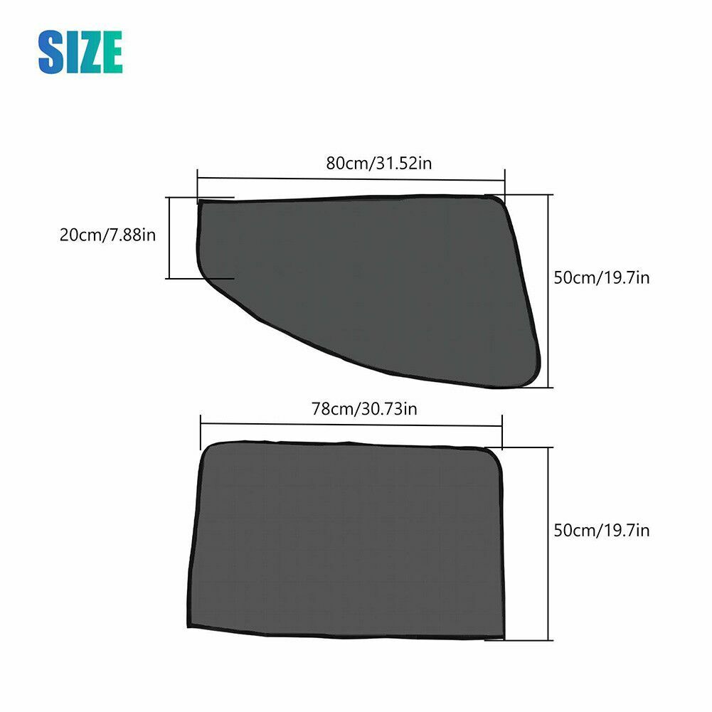4PCS Car Front Rear Side Window Sunshade Sun Shade Cover Visor Mesh Shield Black