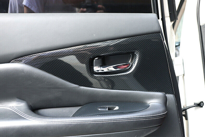 Car Inner Door Panel Cover Trim 6PCS Fit for Nissan Murano 2015-21 Carbon Fiber