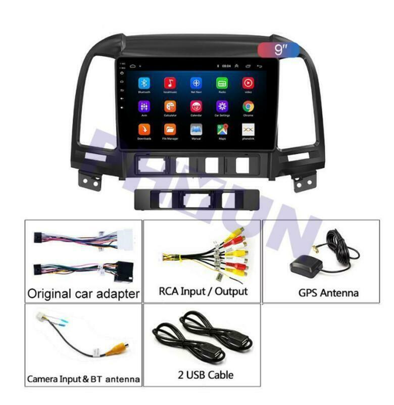 9 for Hyundai Santa Fe 05-12 Android 9.1 Touch Screen Car Stereo Radio GPS MP5