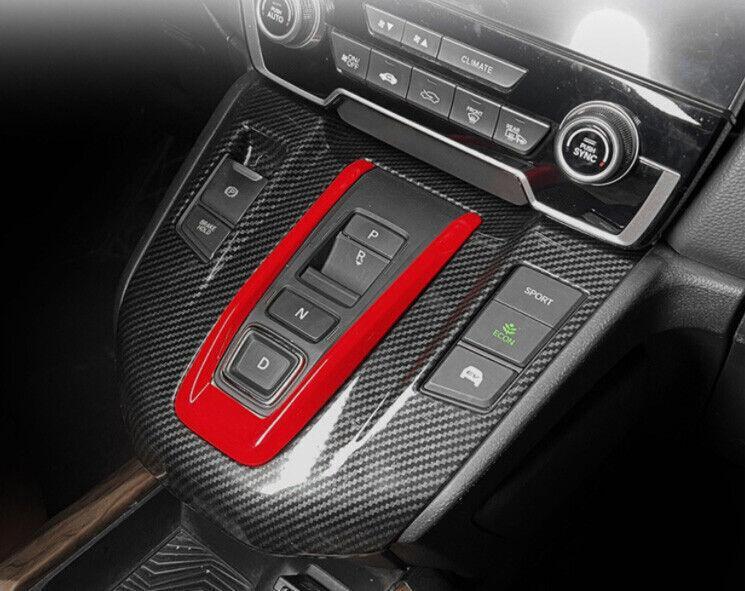 for Honda CR-V Hybrid 2017-2022 Carbon FiberRed Center Console Gear Shift Trim