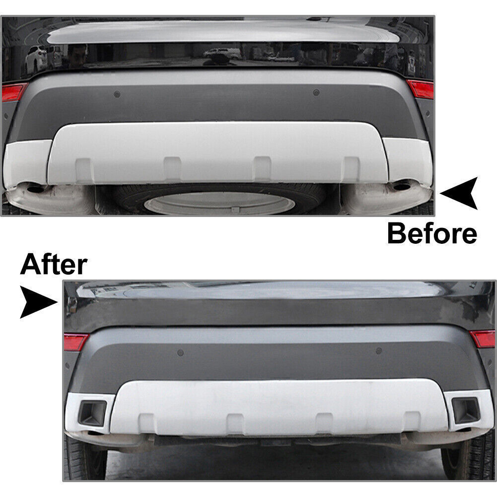 Rear exhaust cover trim fit. for Land Rover Discovery 5 2017 - 2021. Black/Silver.