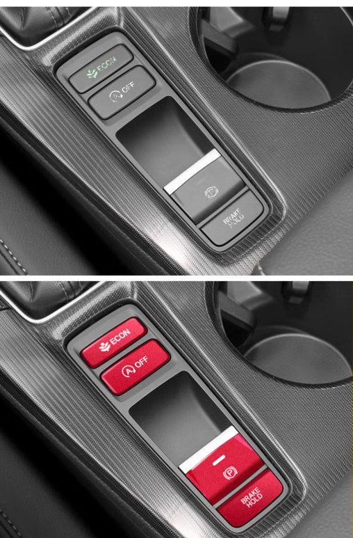 Red Central Console Gear Shift Button Trim Cover for Honda for Civic 11th 2022-2023