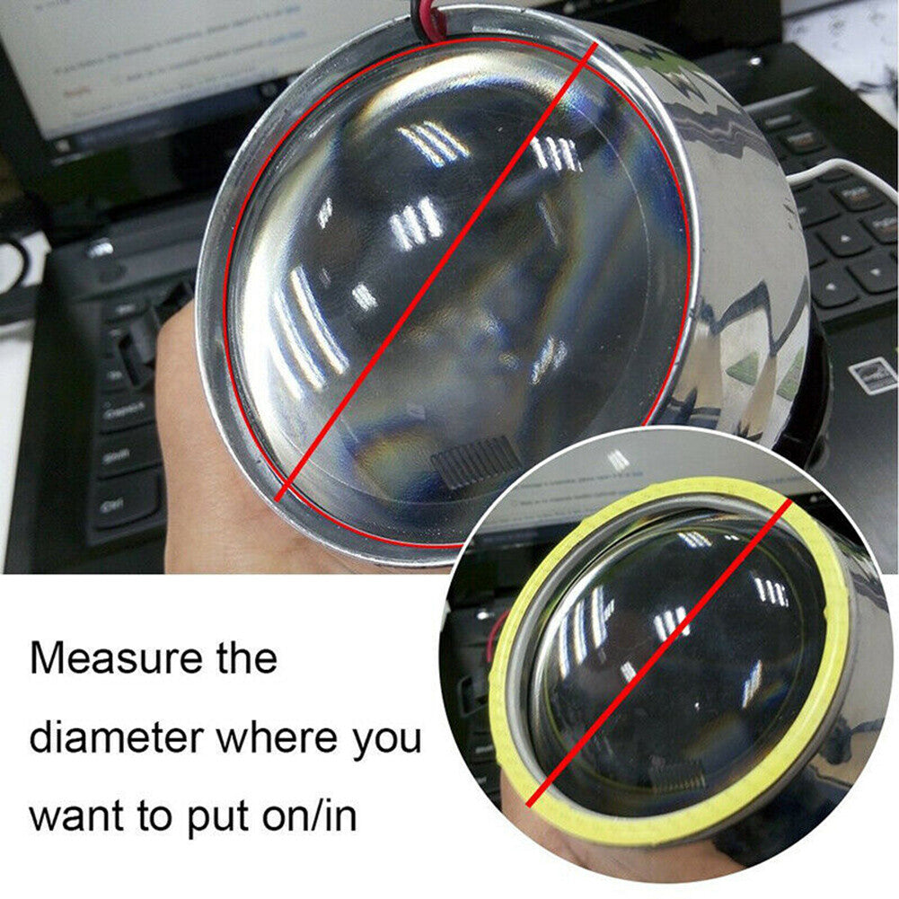 70MM Universal Car DRL Fog Headlights COB Angel Eyes Halo Ring 12V LED Light