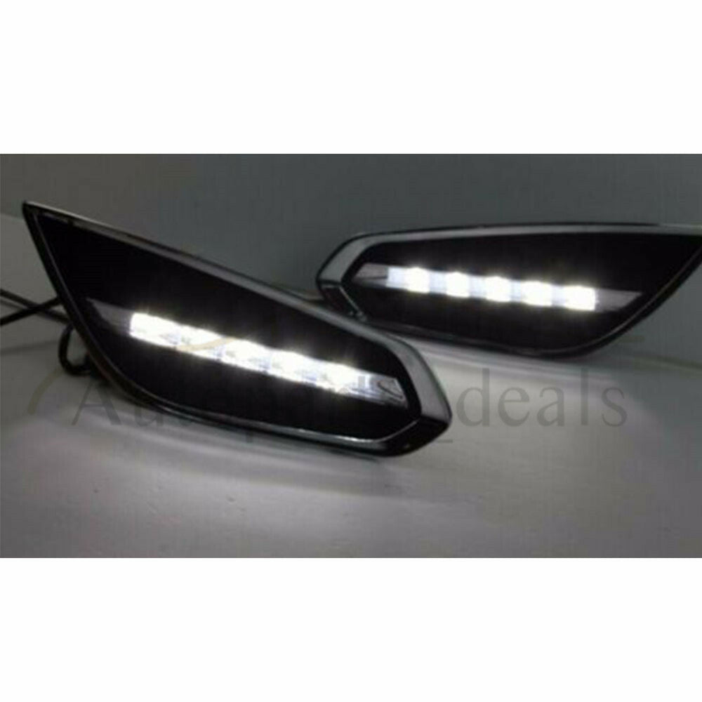 L+R DRL Fog Lamp Front Bumper LED Daytime Running Lights for Volvo S60 T5 09-13