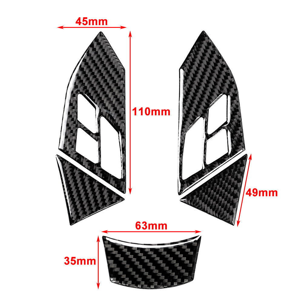 5Pcs Carbon Fiber Look Steering Wheel Cover Trim for BMW 5 Series E60 E61 03-10